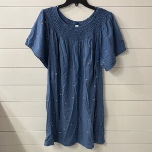 Old Navy Blue Mini Dress with Embroidery